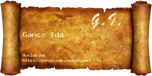 Gancz Ida névjegykártya